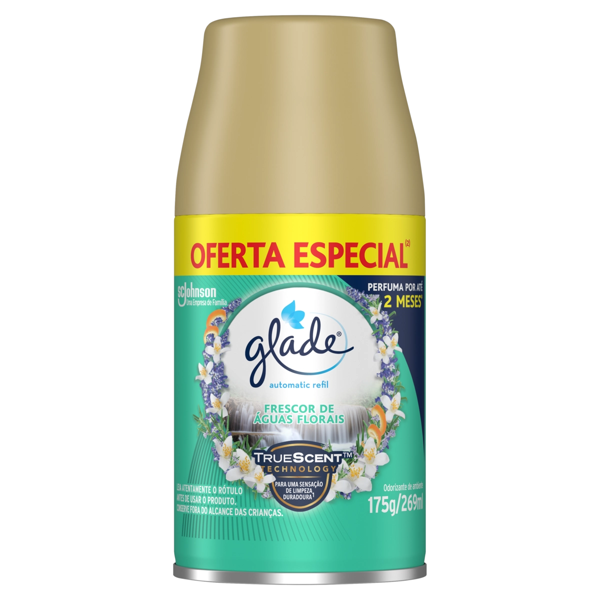 Odorizador De Ambiente Frescor De águas Florais Glade Automatic Frasco 269ml Spray Refil