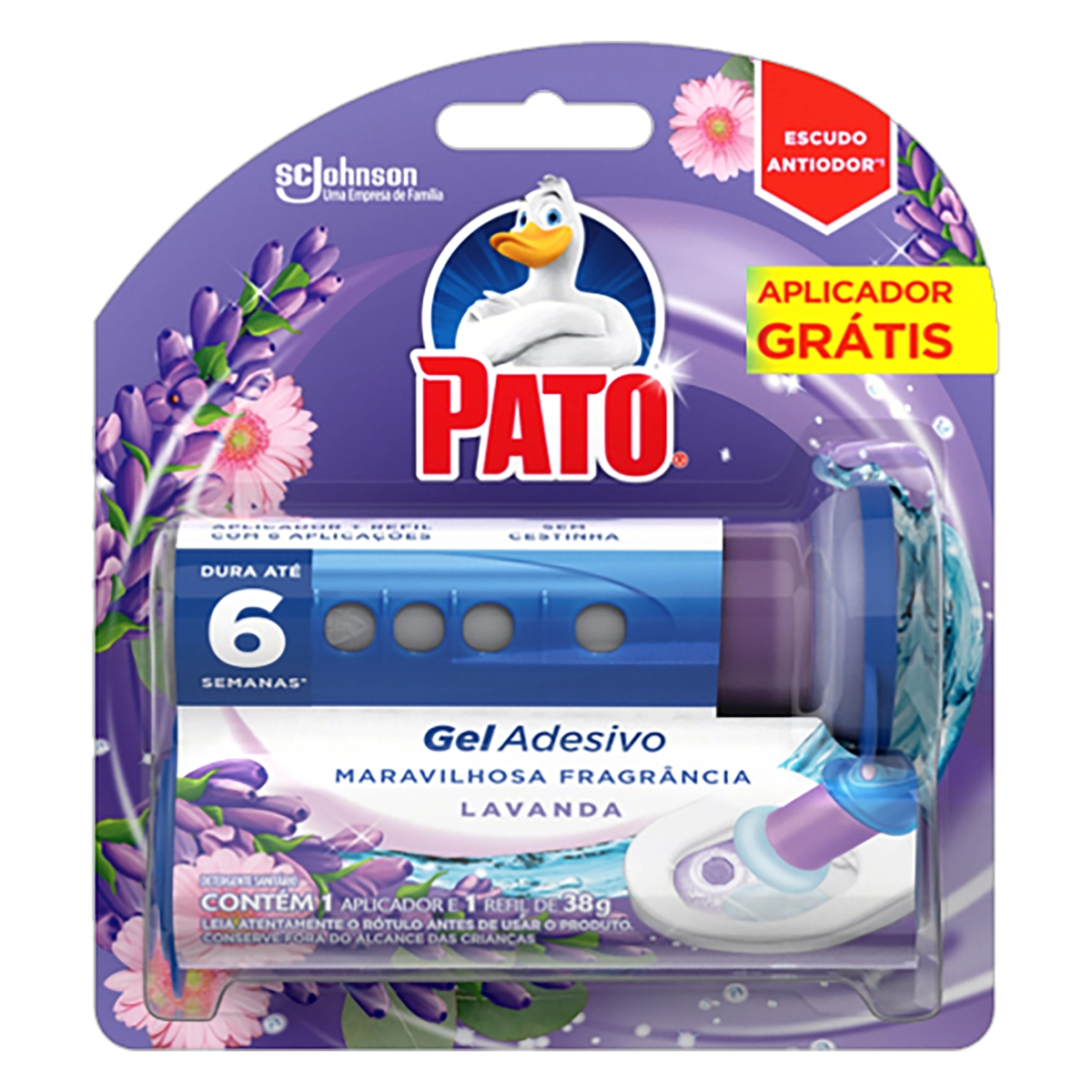 Detergente Sanitário Gel Adesivo Lavanda Pato 38g Grátis Aplicador
