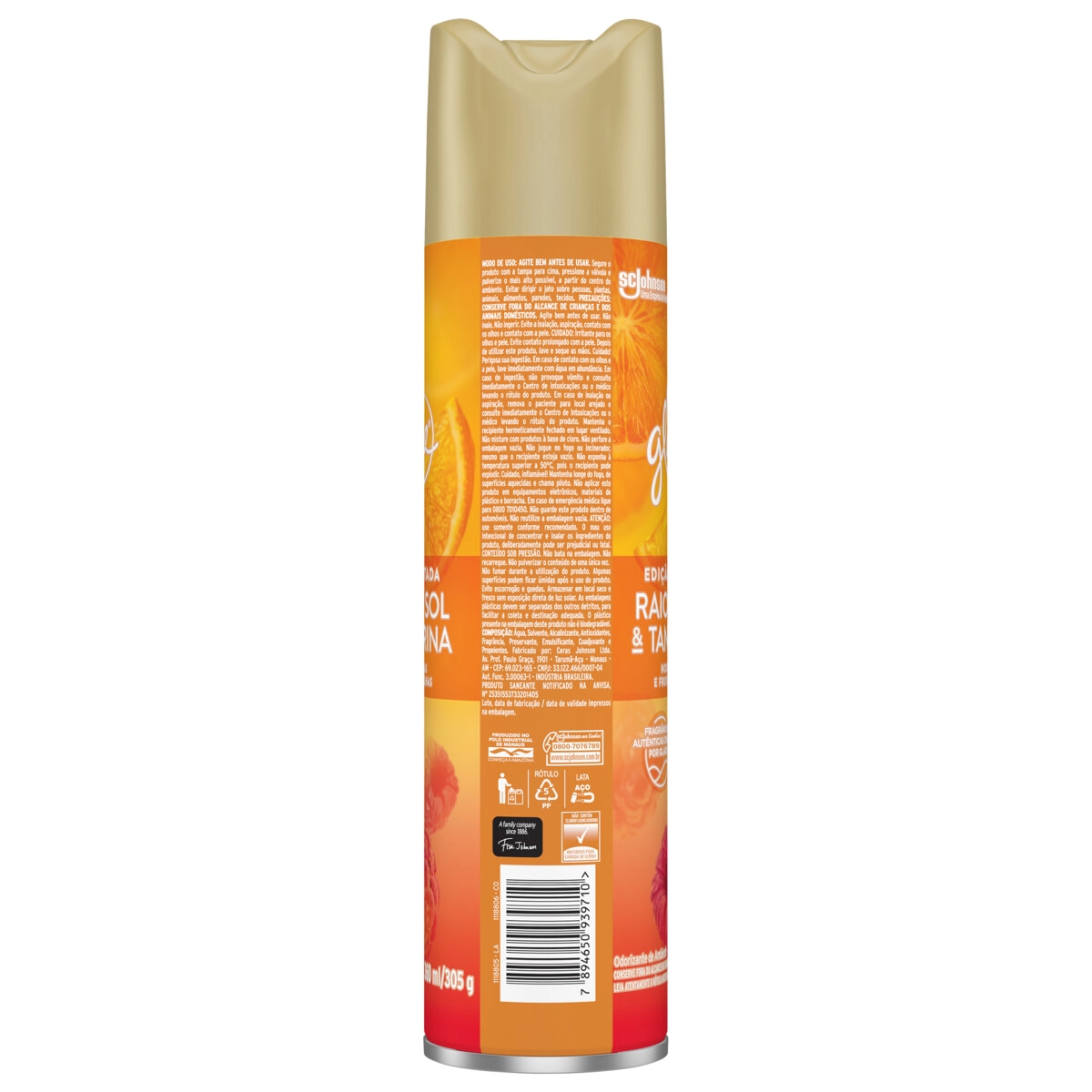 Odorizador De Ambiente Raio De Sol Tangerina Glade Frasco 360ml Spray