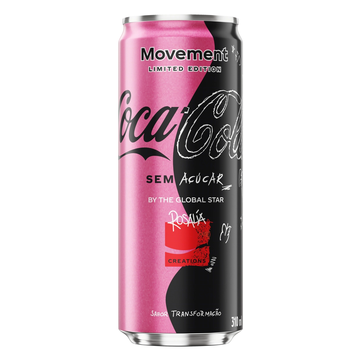 Refrigerante Transformação Sem Açúcar Rosália Creations Coca Cola Movement Lata 310ml