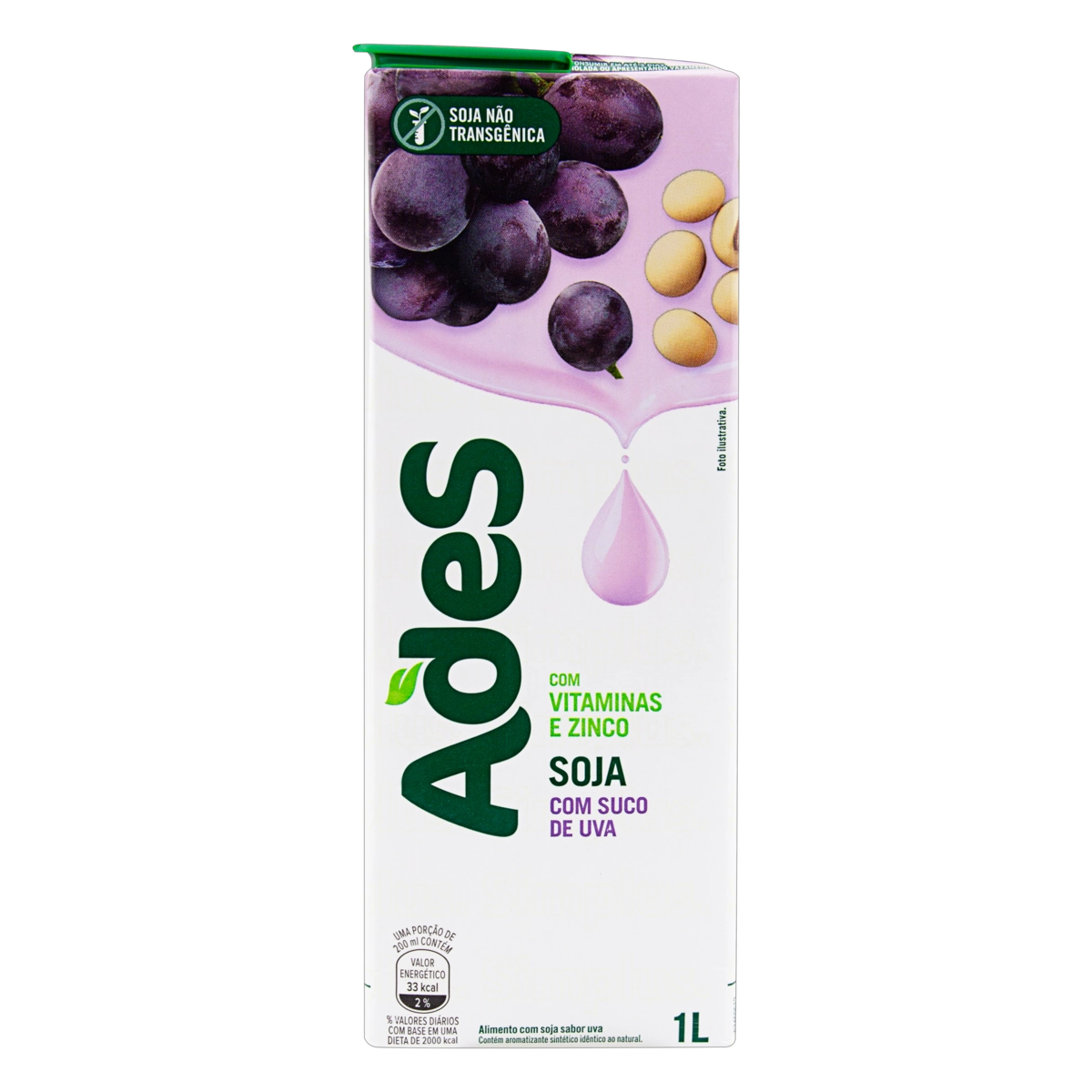 Bebida à Base De Soja Uva Ades Caixa 1l