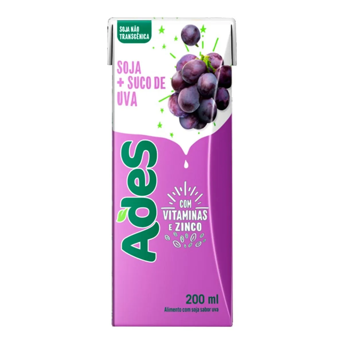 Bebida à Base De Soja Uva Ades Caixa 200ml