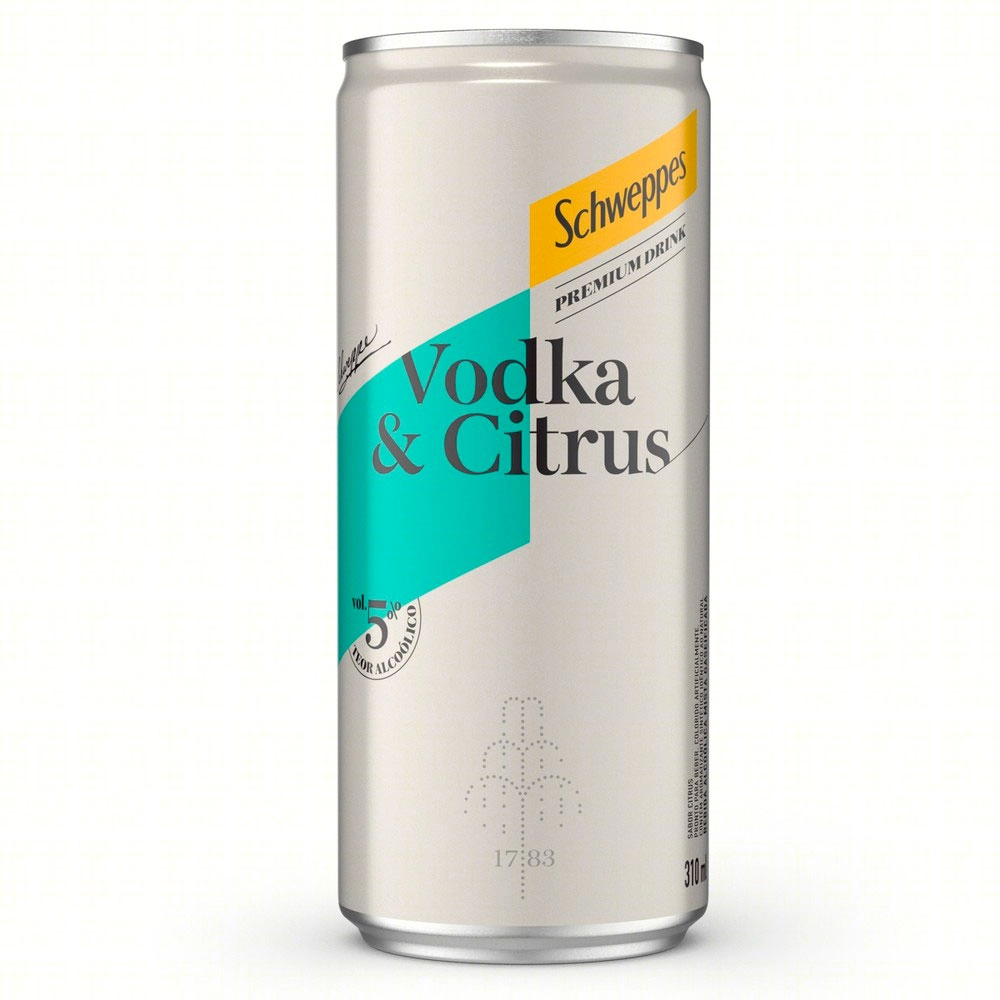 Bebida Mista Alcoólica Gaseificada Vodka Citrus Schweppes Mixed Lata 269ml