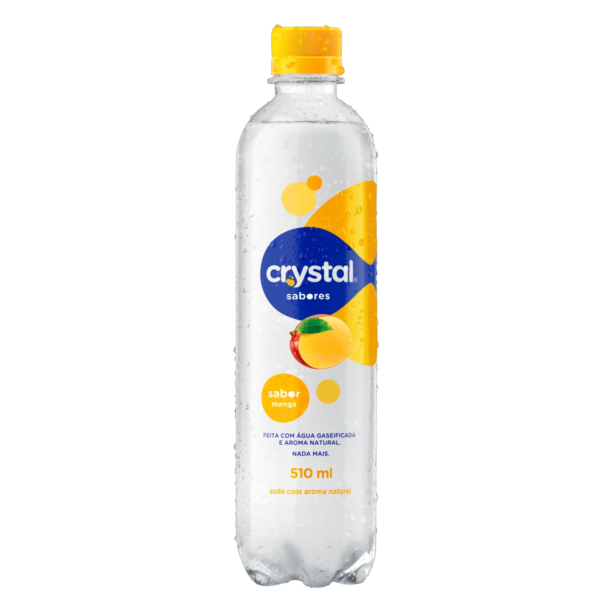 água Saborizada Com Gás Manga Crystal Sabores Garrafa 510ml