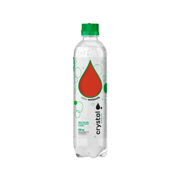 água Saborizada Com Gás Melancia Crystal Sabores Garrafa 510ml