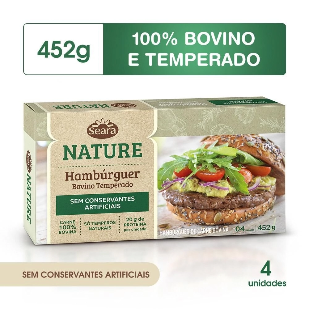 Hamburguer Seara Nature 452g Temp.