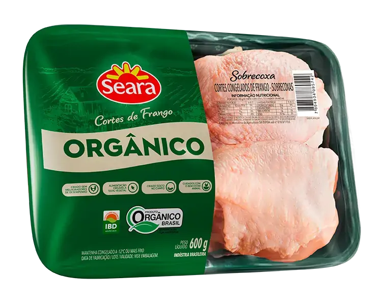 Sobrecoxa De Frango Seara 600g Organico