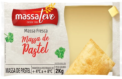 Massa De Pastel Rolo Massa Leve 2kg