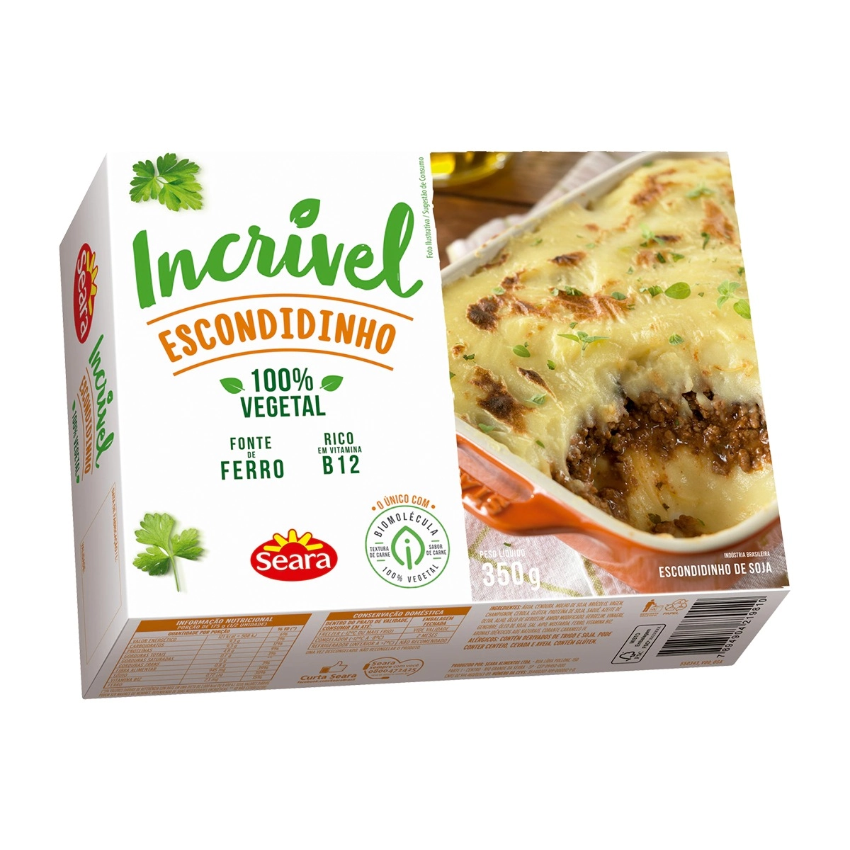 Escondidinho Vegetal Carne Moída Incrível Caixa 350g
