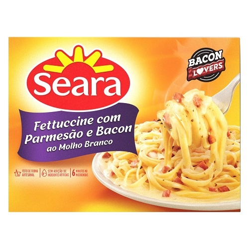 Fettuccine Com Parmesão E Bacon Ao Molho Branco Seara Caixa 350g
