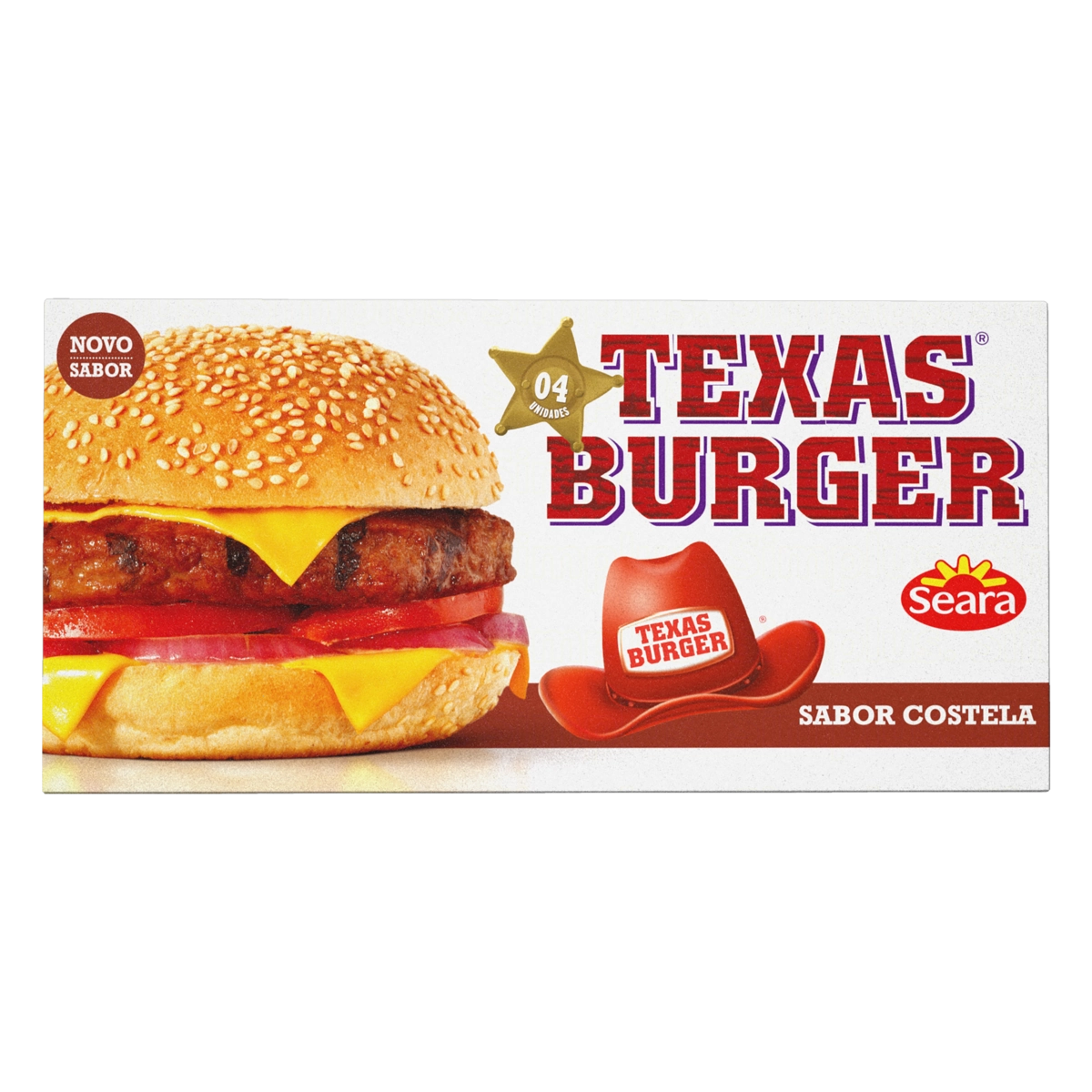 Hambúrguer De Carne De Ave E Bovina Costela Seara Texas Burger Caixa 360g 4 Unidades