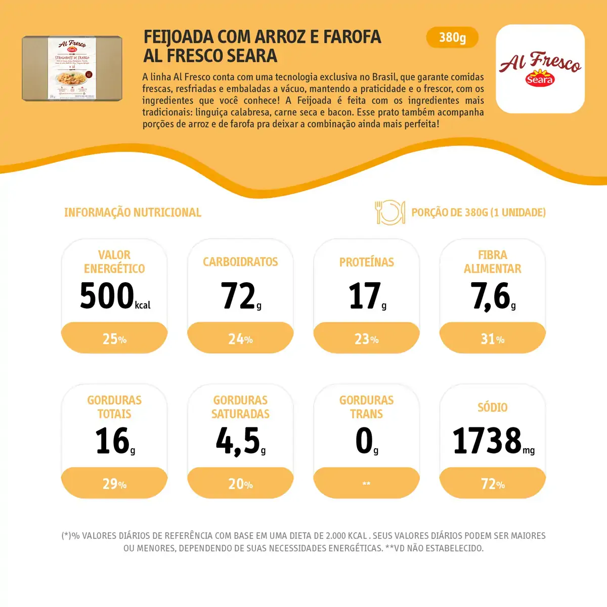 Feijoada Seara Al Fresco Caixa 380g