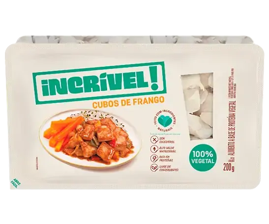Frango Vegetal Congelado Em Cubos Incrível Bandeja 200g