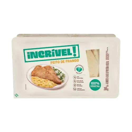 Peito De Frango Vegetal Congelado Incrível Bandeja 200g