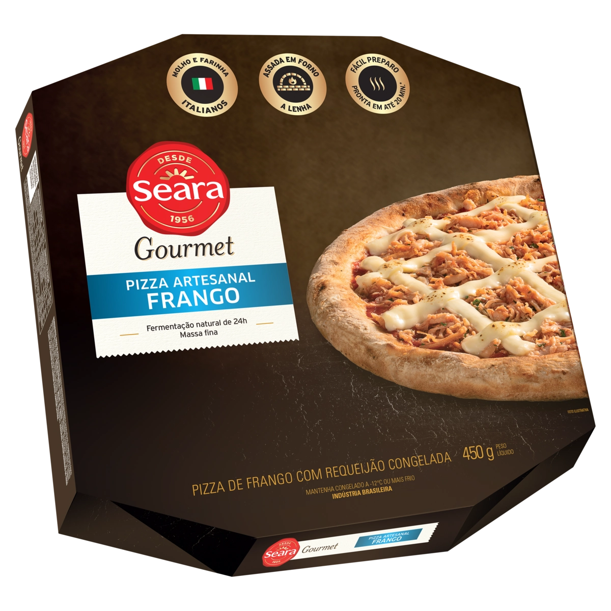 Pizza Artesanal Frango Com Requeijão Seara Gourmet Caixa 450g