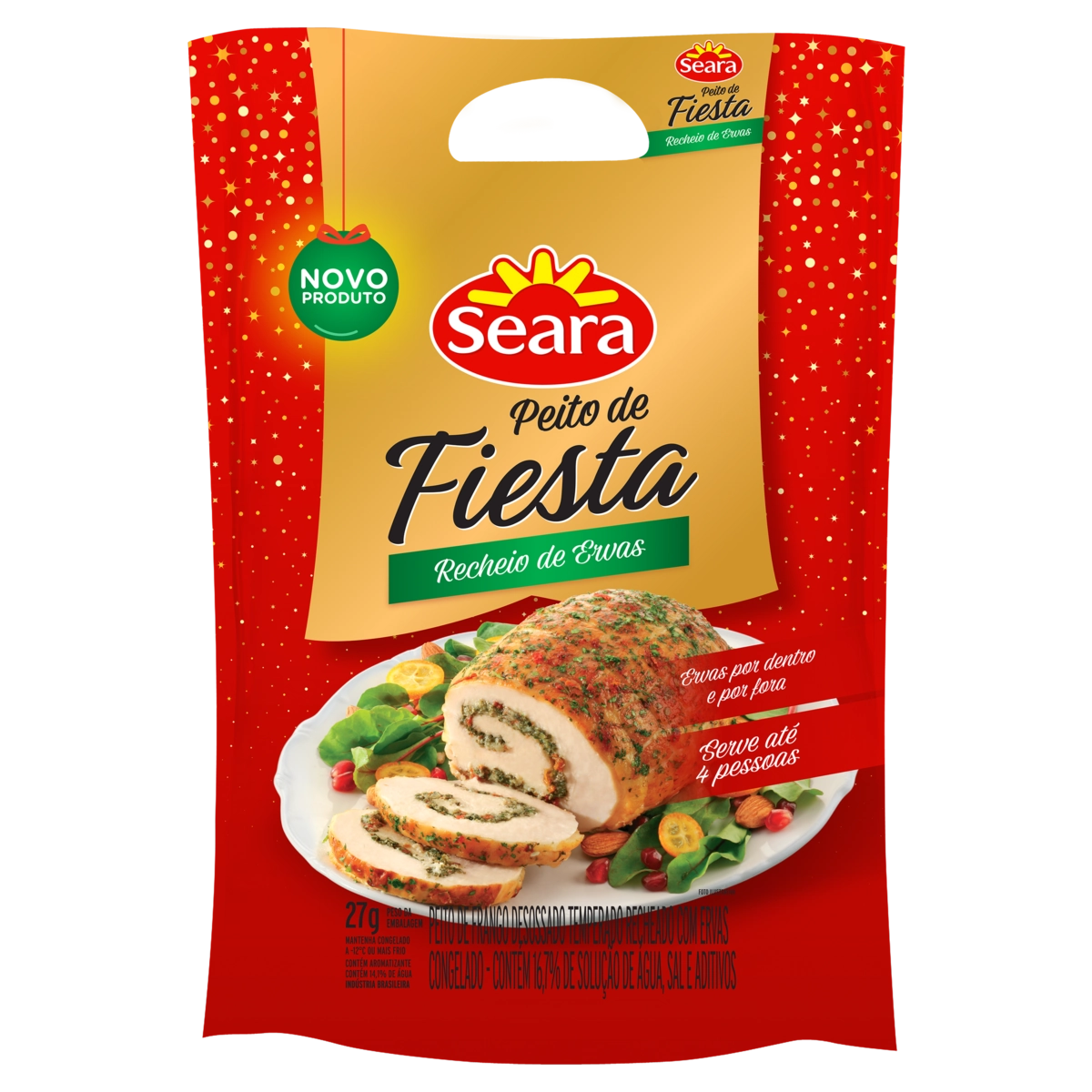 Carne Ave Seara Fiesta Peito Recheado C/ Ervas Kg