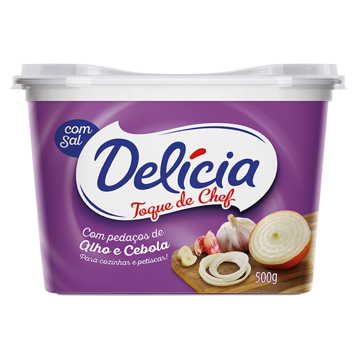 Margarina Com Sal E Pedaços De Alho E Cebola Delícia Toque De Chef Pote 500g