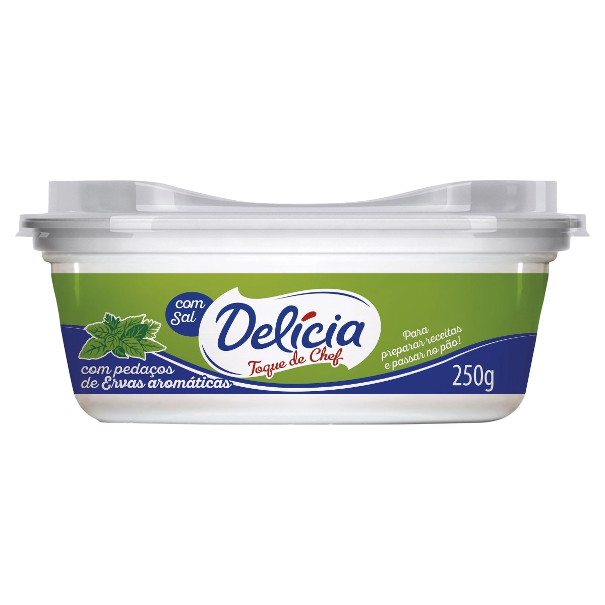 Margarina Com Sal E Pedaços De Ervas Aromáticas Delícia Toque De Chef Pote 250g