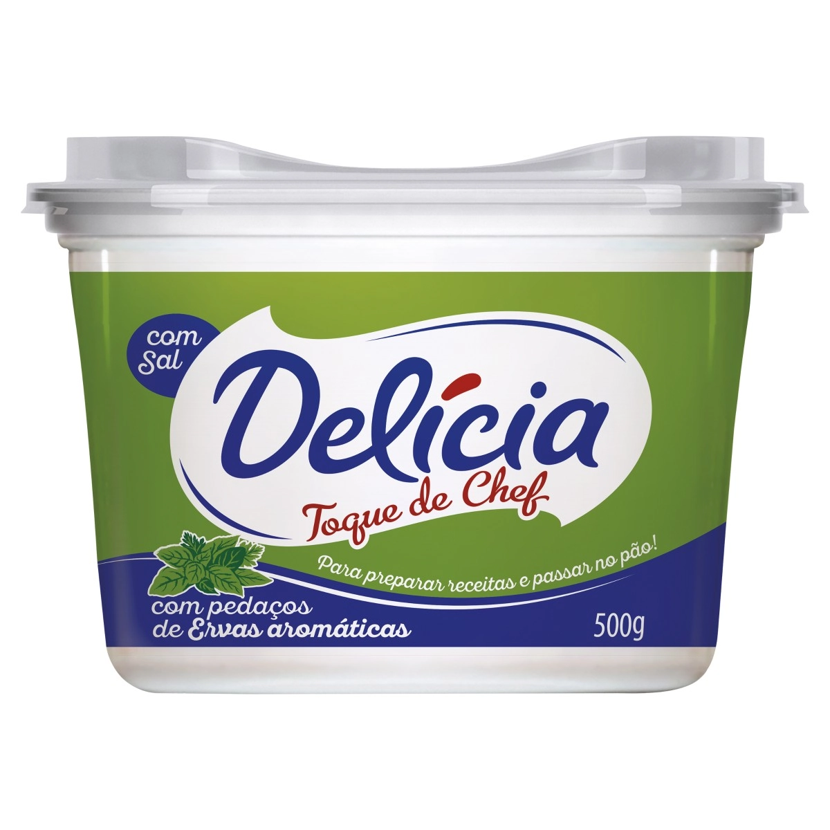 Margarina Com Sal E Pedaços De Ervas Aromáticas Delícia Toque De Chef Pote 500g