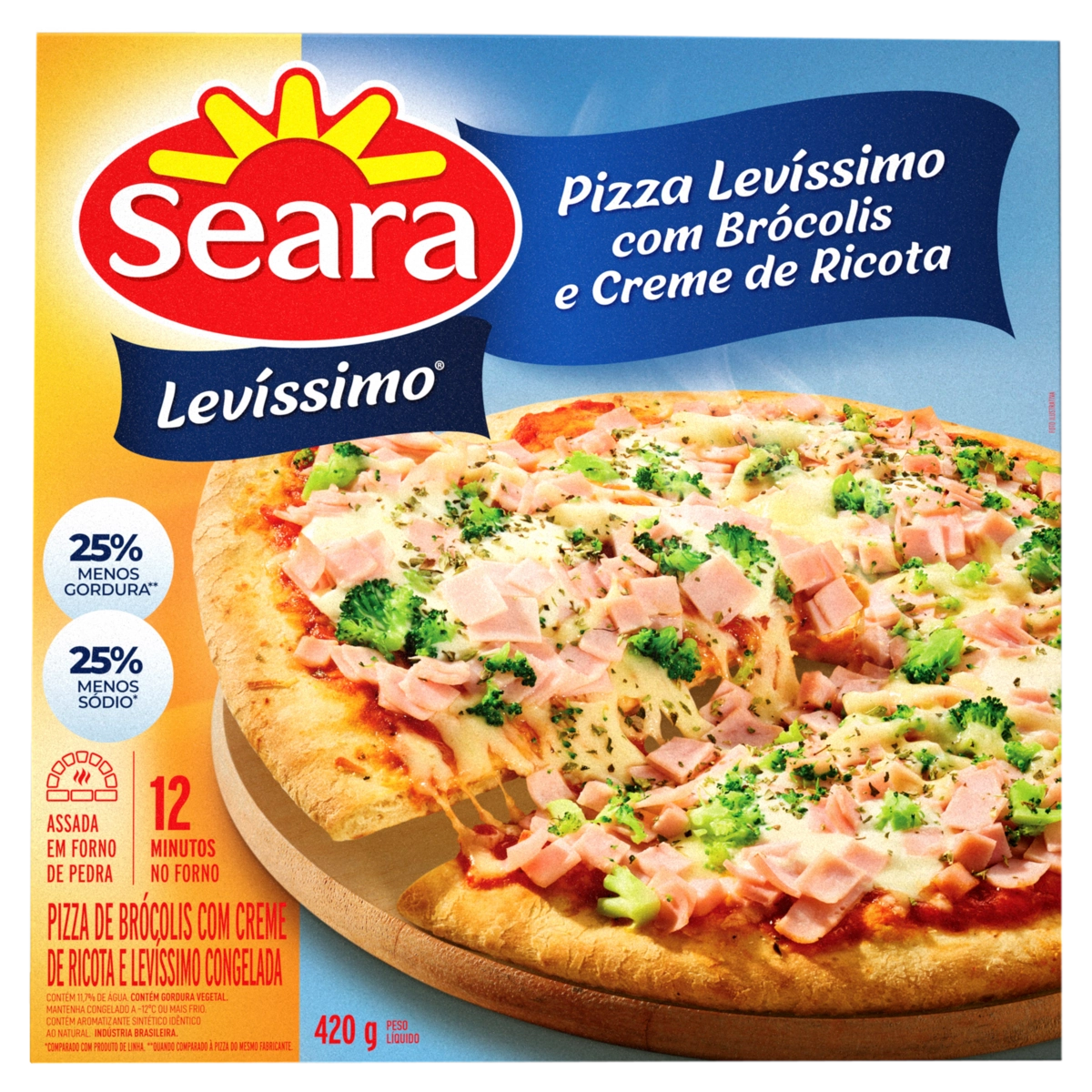 Pizza Brócolis E Creme De Ricota Seara Levíssimo Caixa 420g