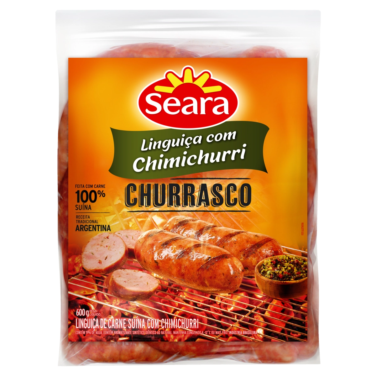 Linguiça De Carne Suína Com Chimichurri Seara Churrasco 600g