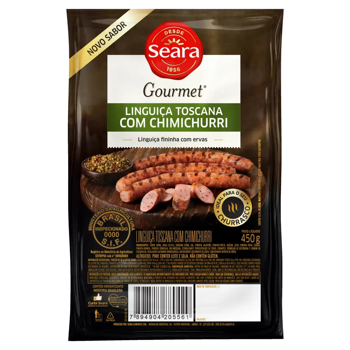 Linguiça Toscana Com Chimichurri Fininha Seara Gourmet 450g
