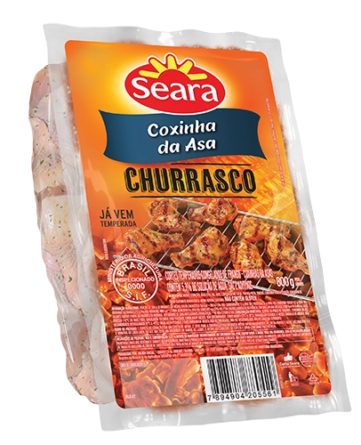 Coxinha Da Asa De Frango Congelada Temperada Seara Churrasco 800g