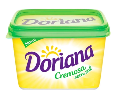 Margarina Cremosa Sem Sal Doriana Pote 1kg Embalagem Econômica
