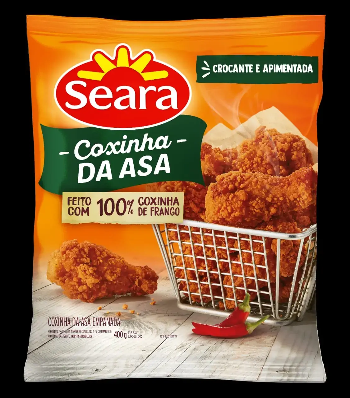 Empanado De Frango Coxinha Da Asa Apimentada Seara Pacote 400g