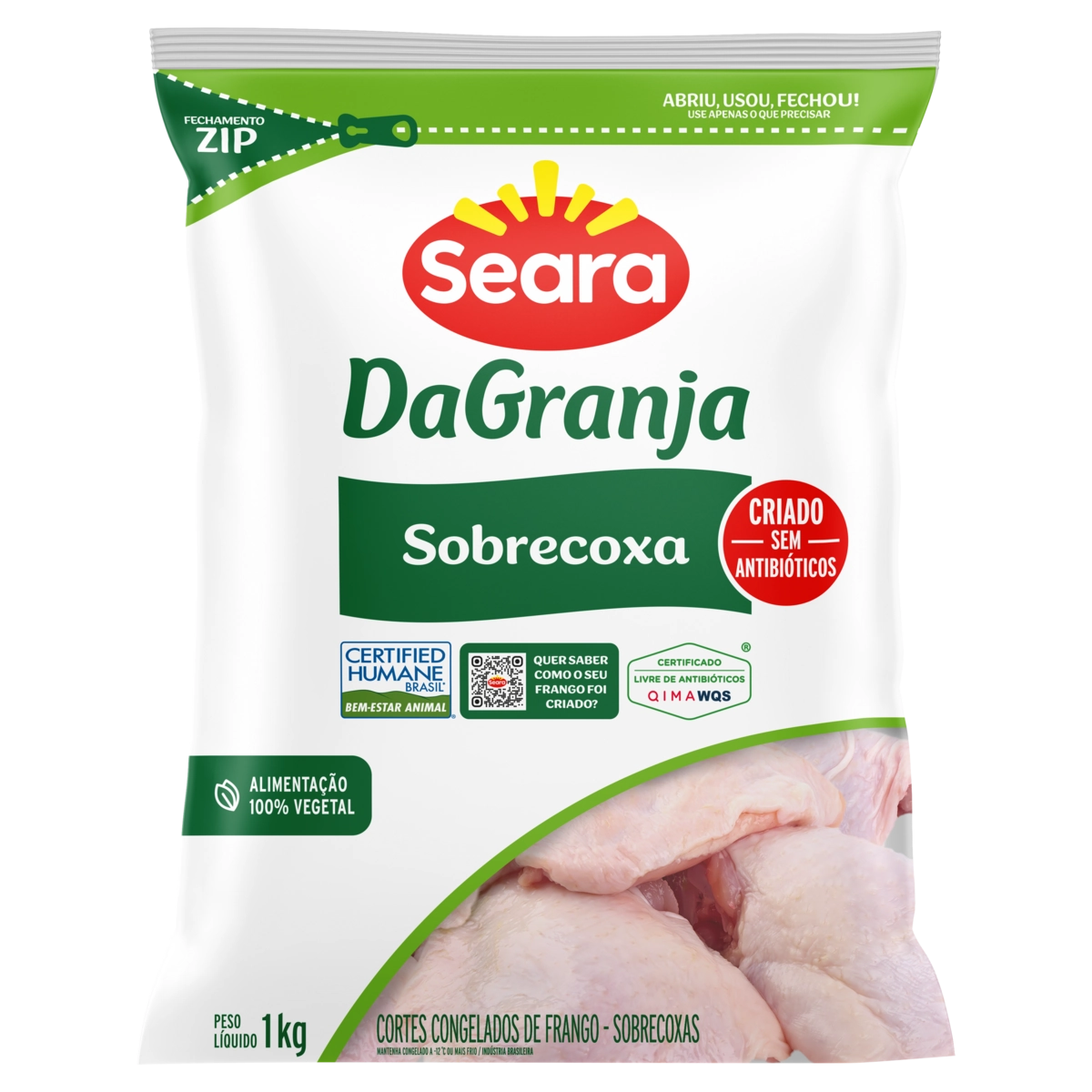 Sobrecoxa Seara Temp.cong.1kg
