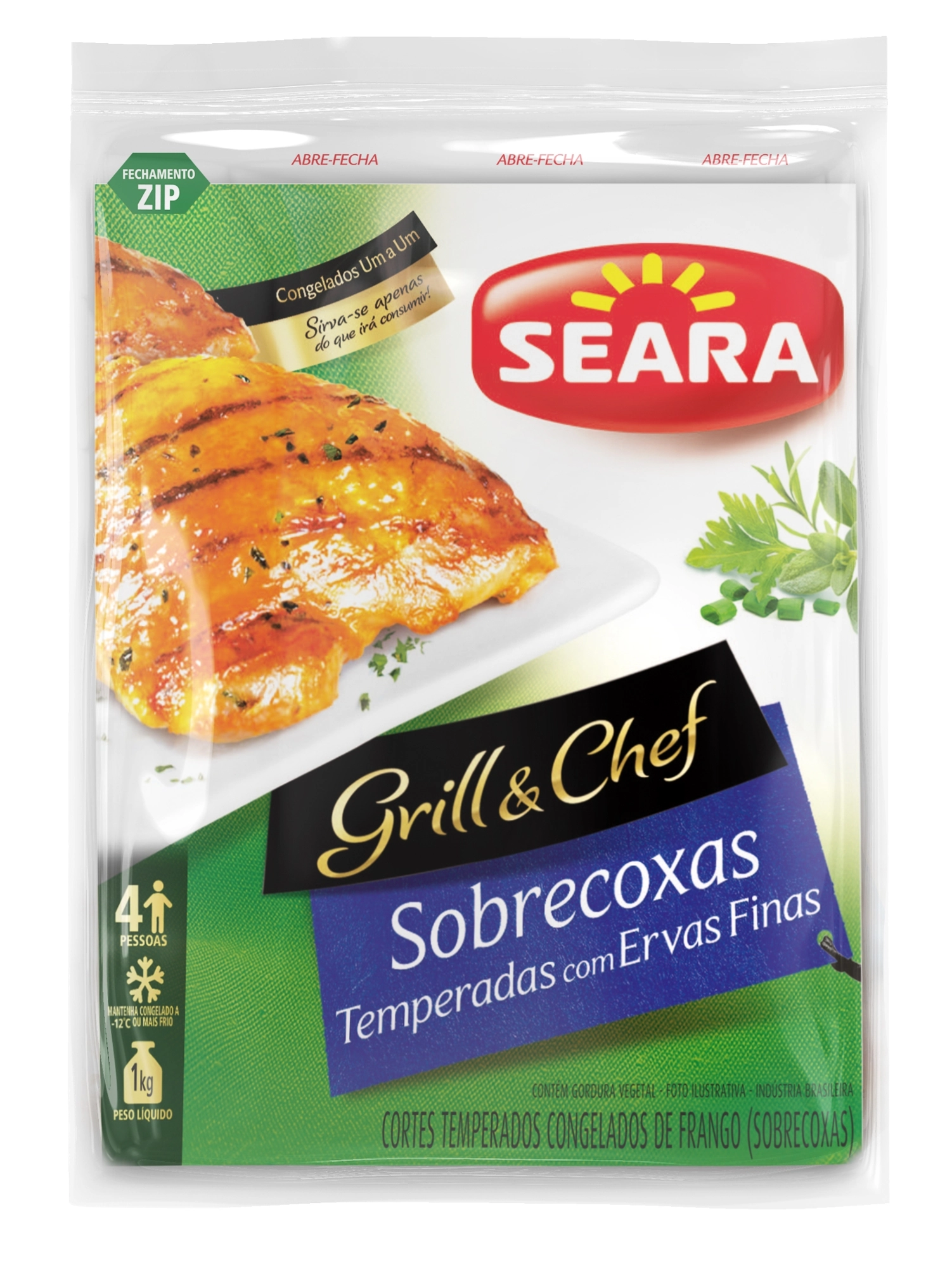 Sobrecoxa De Frango Congelada Temperada Seara Suculentíssimo 1kg