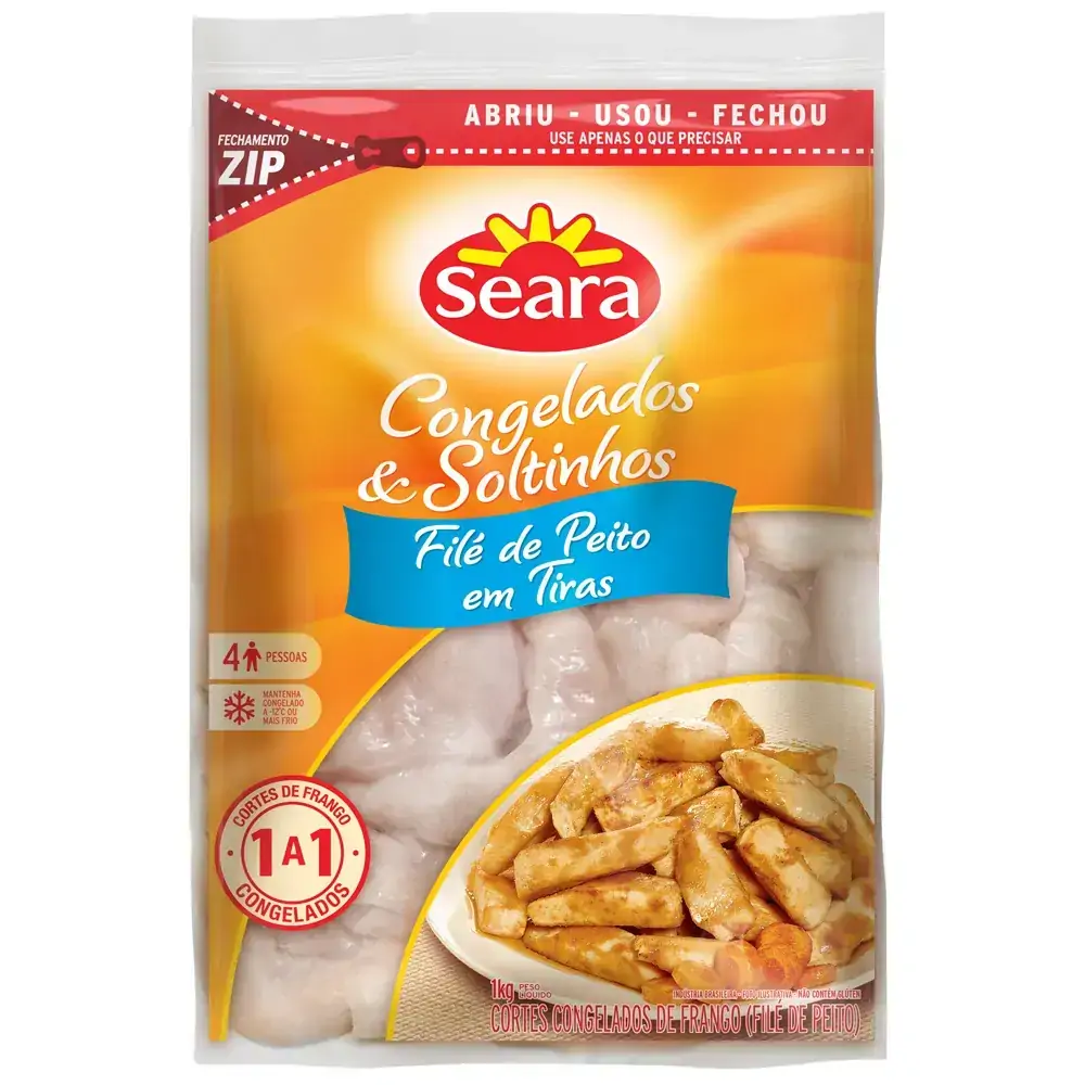 File De Peito Tiras Frango Seara 1kg