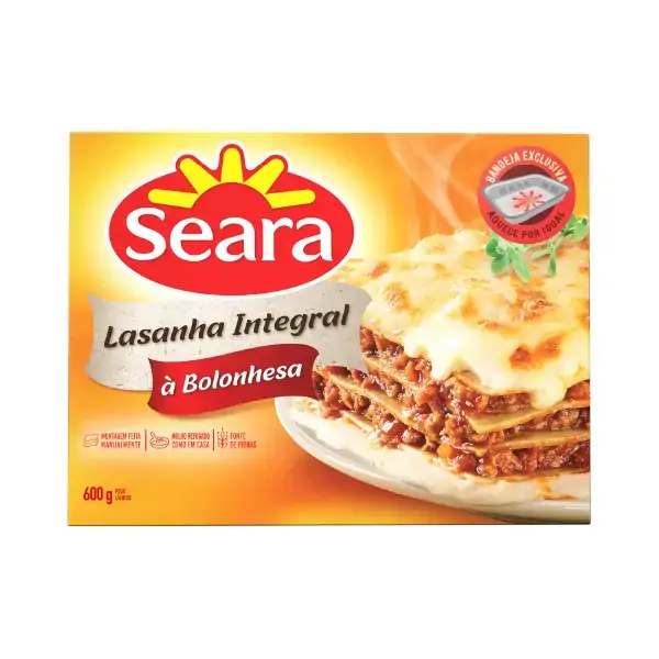 Lasanha Seara 600g Integral Bolonhesa