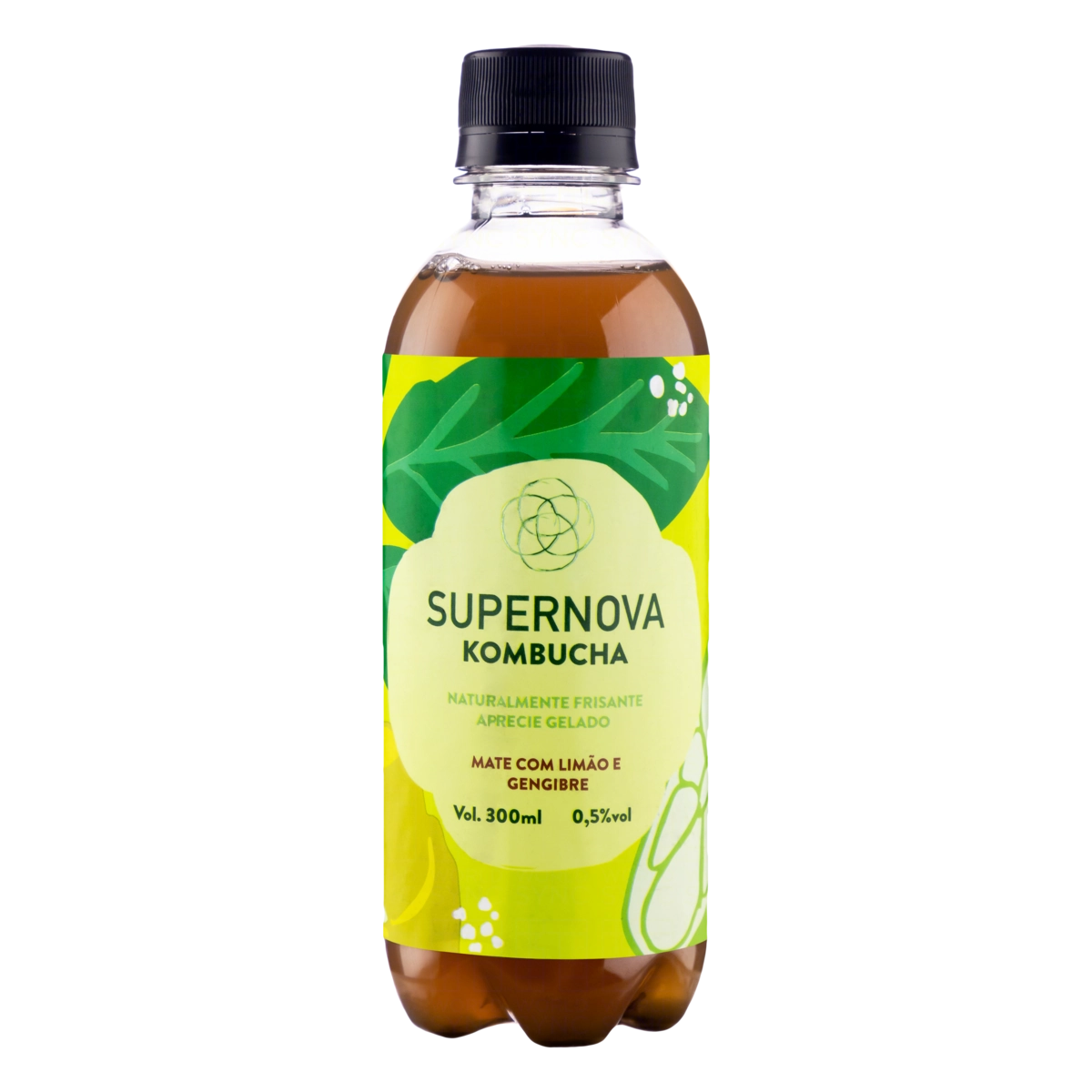 Kombucha Mate Com Limão E Gengibre Supernova Garrafa 300ml