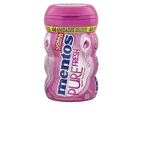 Goma De Mascar Tutti Frutti Zero Açúcar Mentos Pure Fresh Pote 92g 46 Unidades