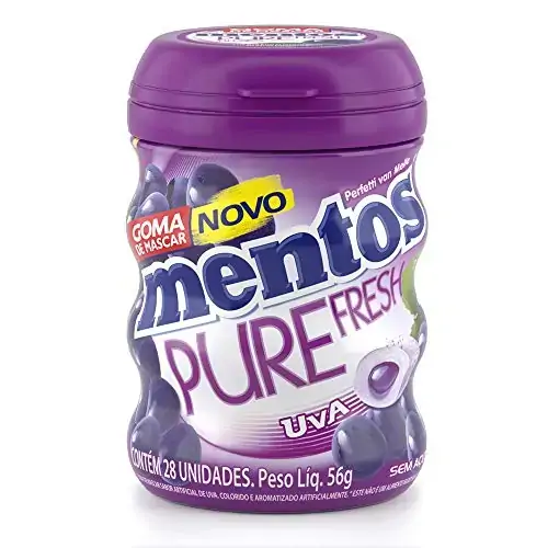 Goma Mentos 56g Garrafa Pure Fresh Uva