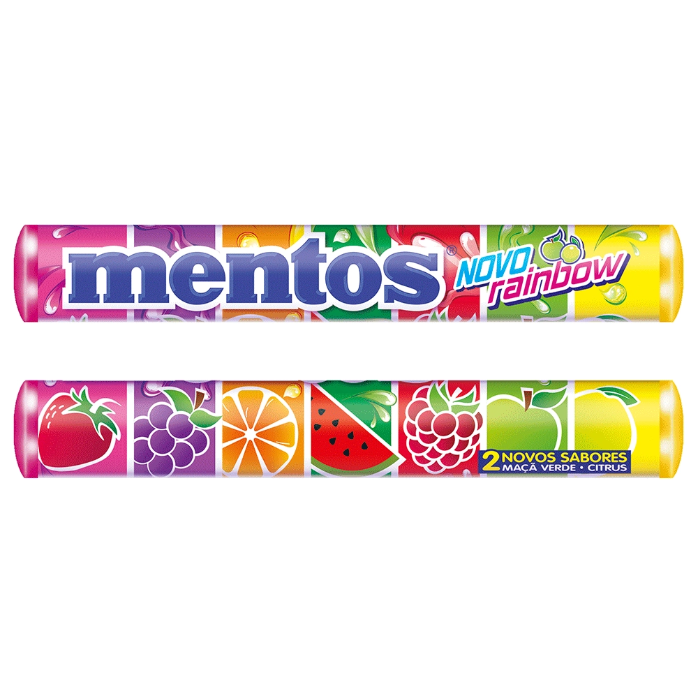 Confeito Sortido Mentos Rainbow Pacote 37,5g 14 Unidades