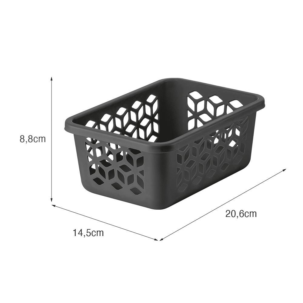 Cesto Organizador P Preto Solido Plastico