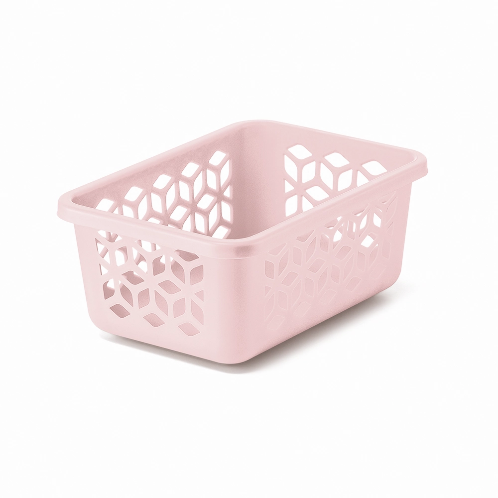 Cesto Organizador P Rosa Solido Plastico