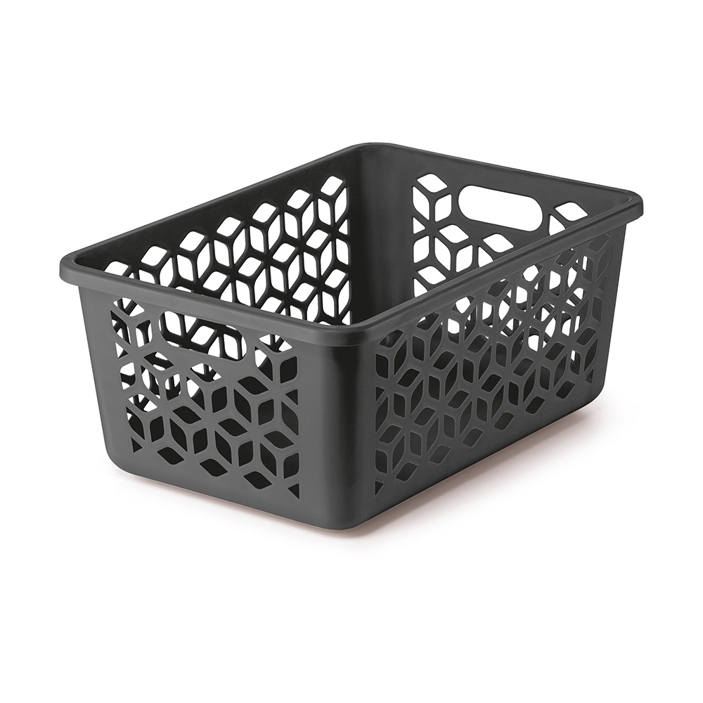 Cesto Organizador M Preto Solido Plastico