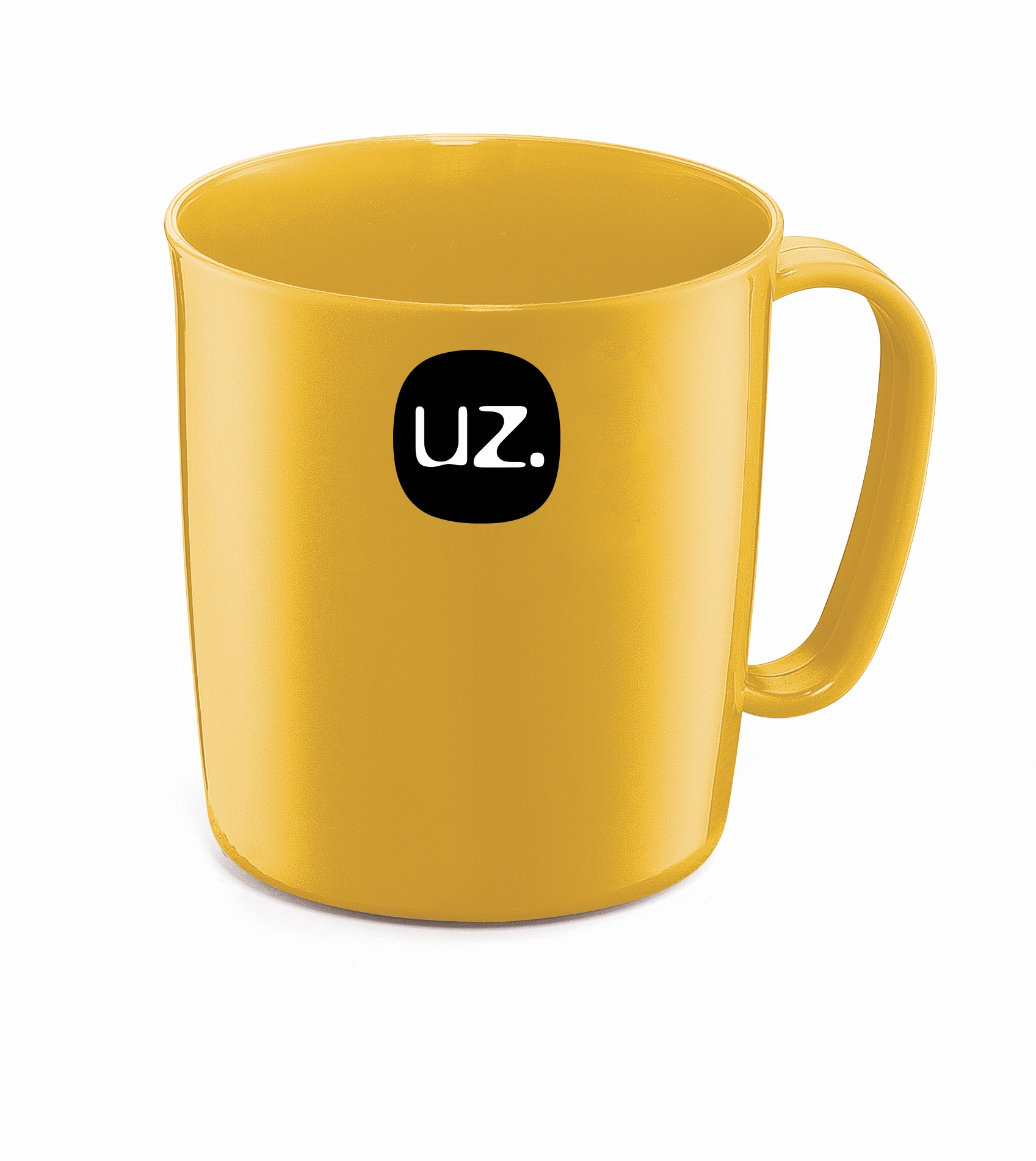 12 Canecas Escolares 400ml Amarelo Solido De Plastico