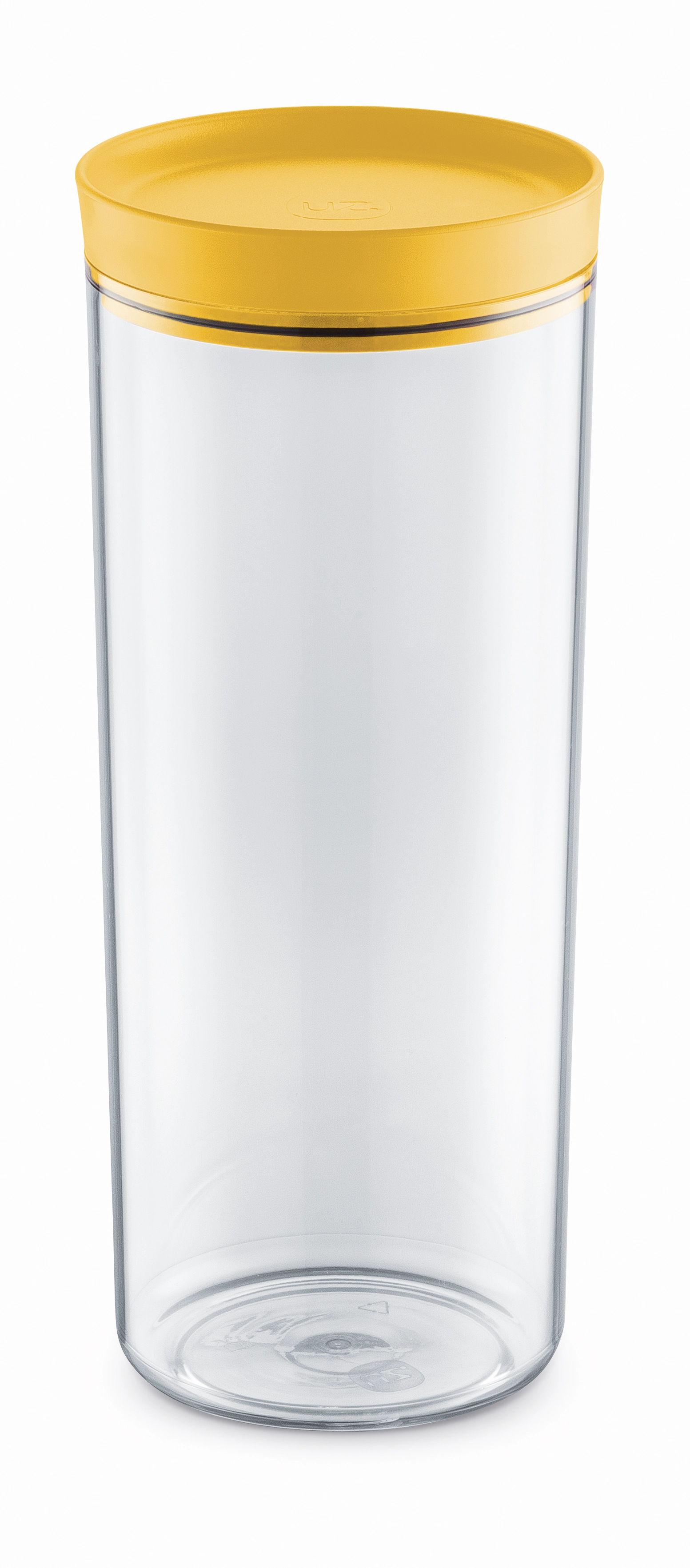 4 Porta Mantimentos 2,5l Trans. C/ Tampa Amarela De Plastico