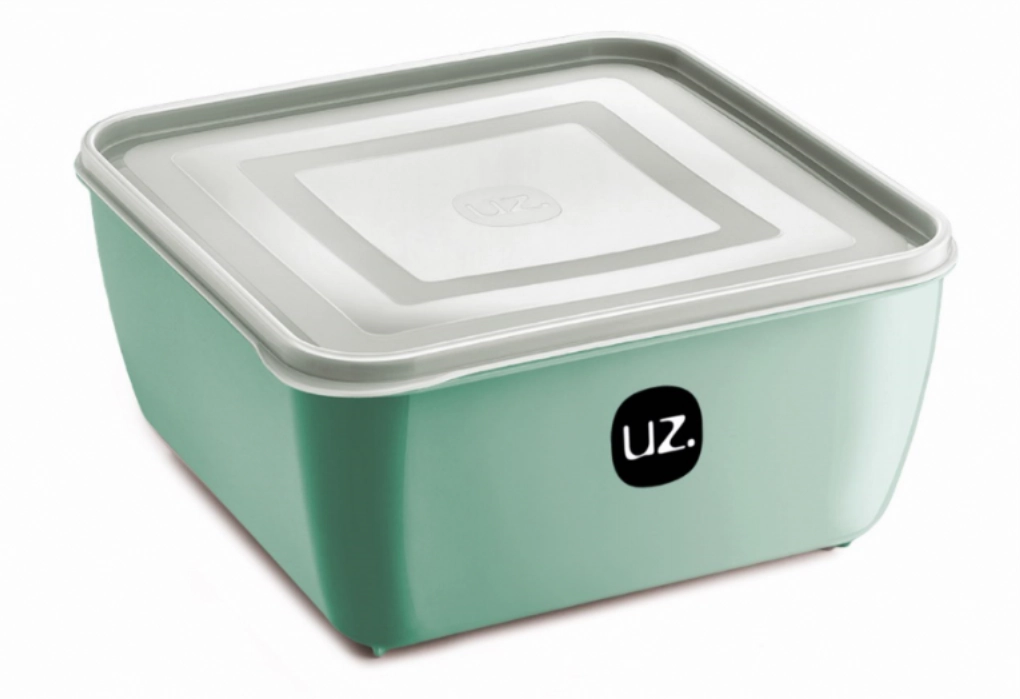 6 Multiuso Quadrado 2,5l Premium Verde Menta Solido De Plastico