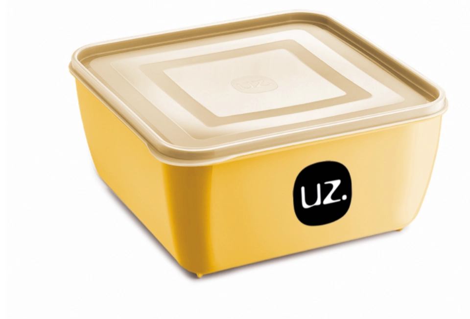 12 Multiuso Quadrado 0,5l Premium Amarelo Solido De Plastico