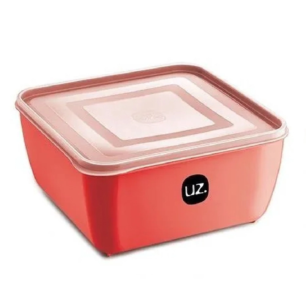 Pote Multiuso Plastico Uz Premium Quadrado Coral 0,5l