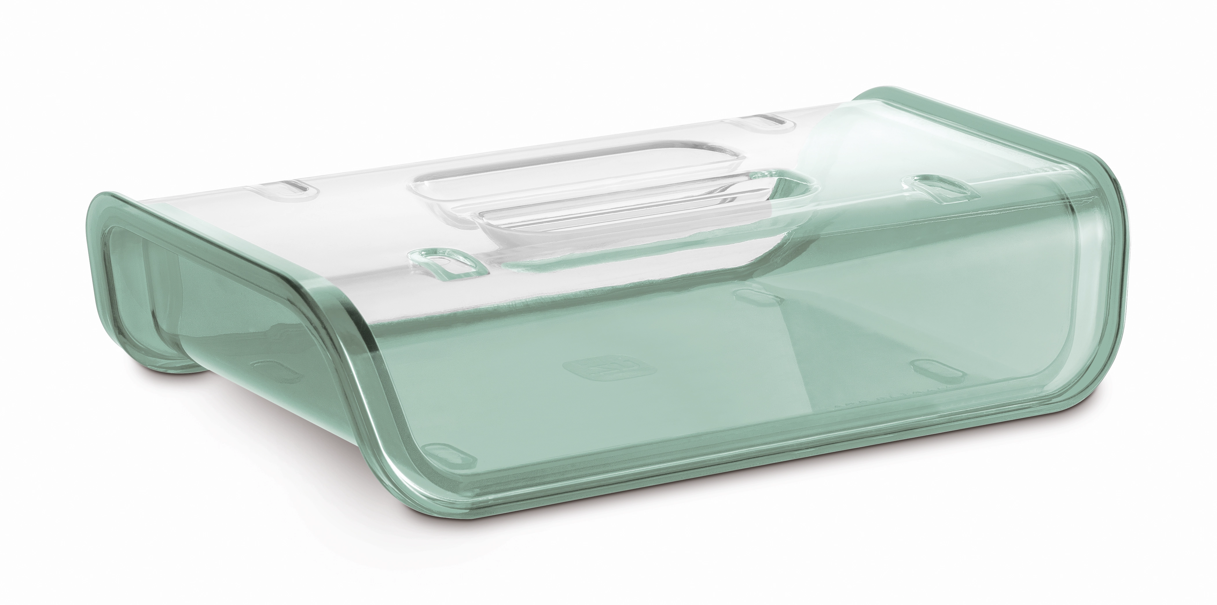 6 Porta Frios Verde Menta Solido Com Tampa Transparente De Plastico