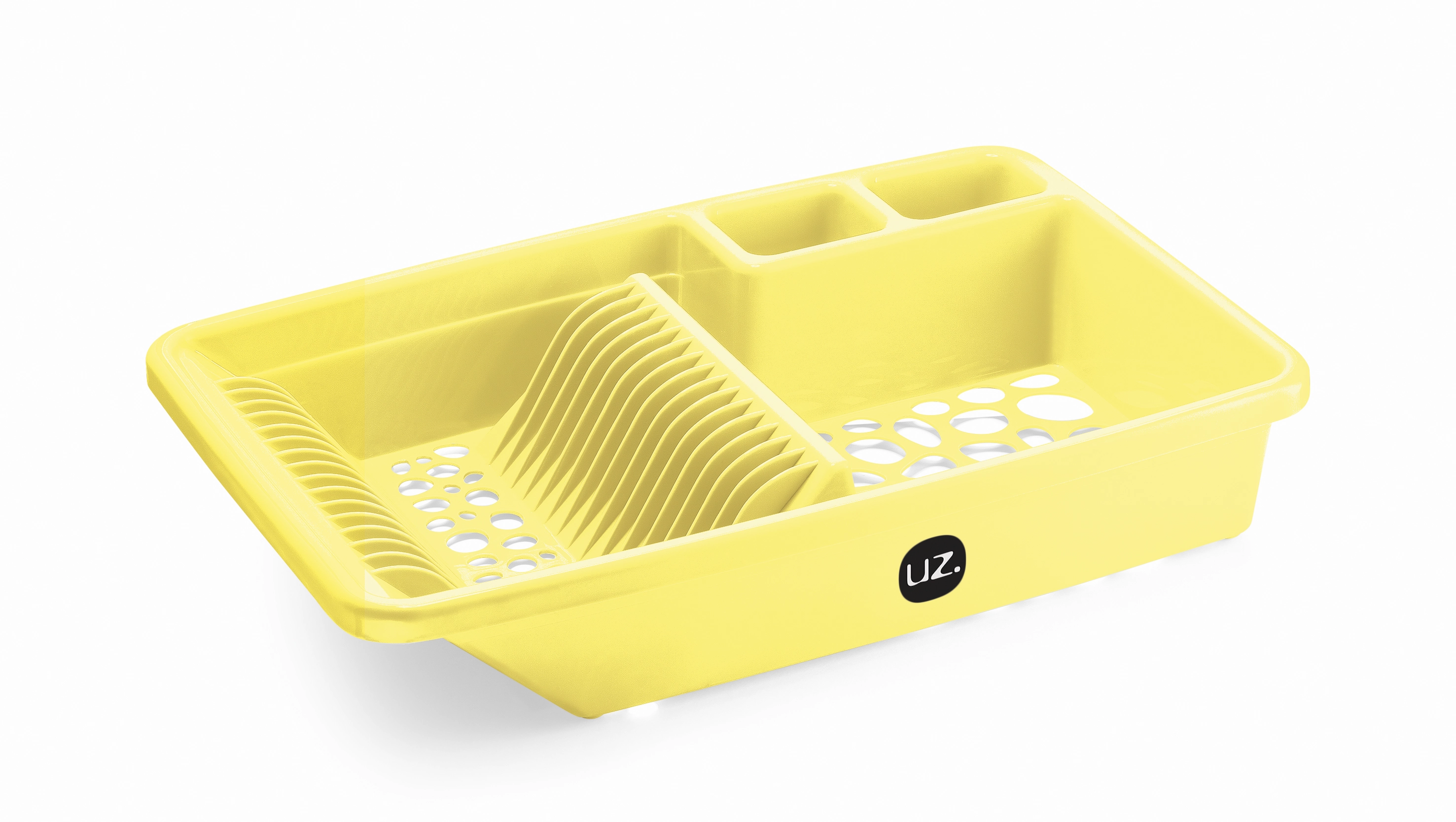 6 Escorredores De Louca Vazados Amarelo Claro Solido De Plastico