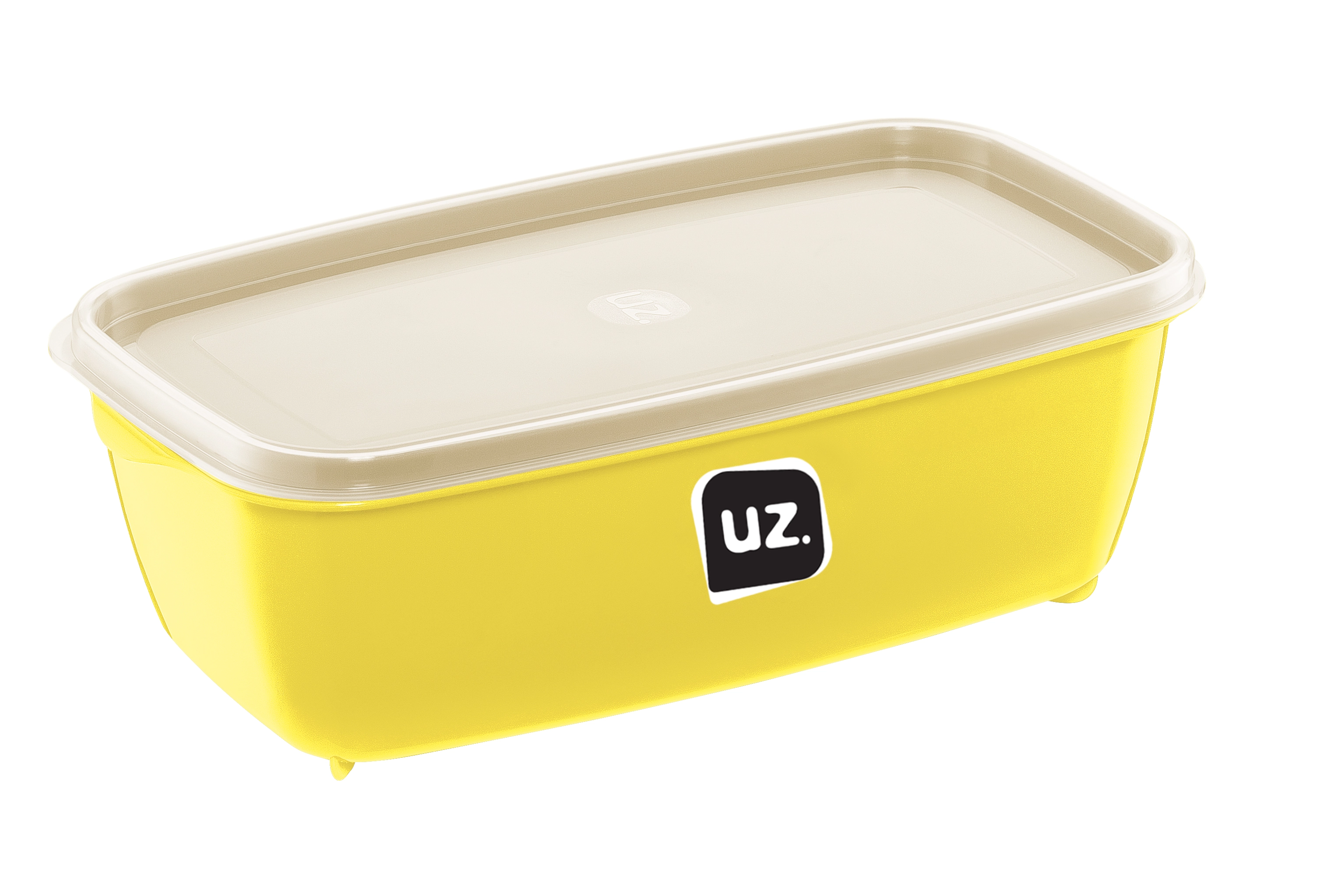 Pote Plast Multiuso Uz Retangular Amarelo Claro 1,5l
