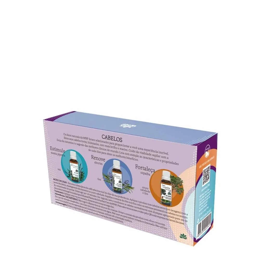 Kit 3 óleos Prontos Para Uso Nos Cabelos Com 30ml Cada Wnf