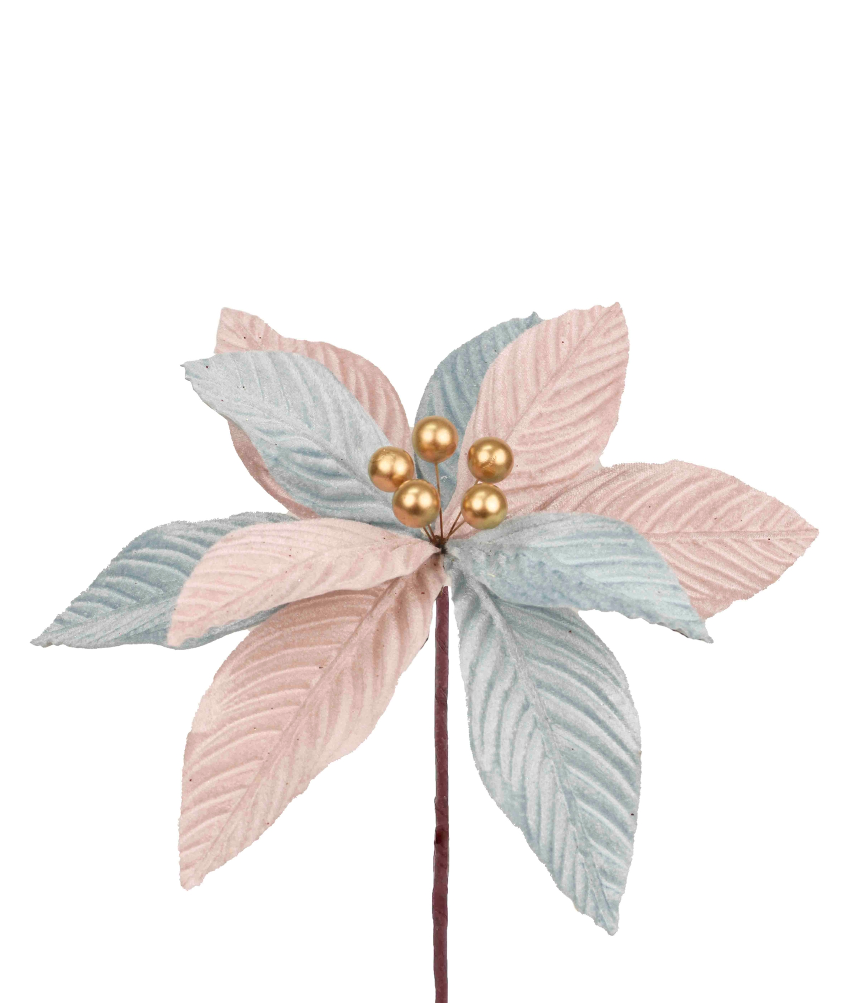 Flor Poinsetia Azul Claro 20cm 60225 387 Grillo